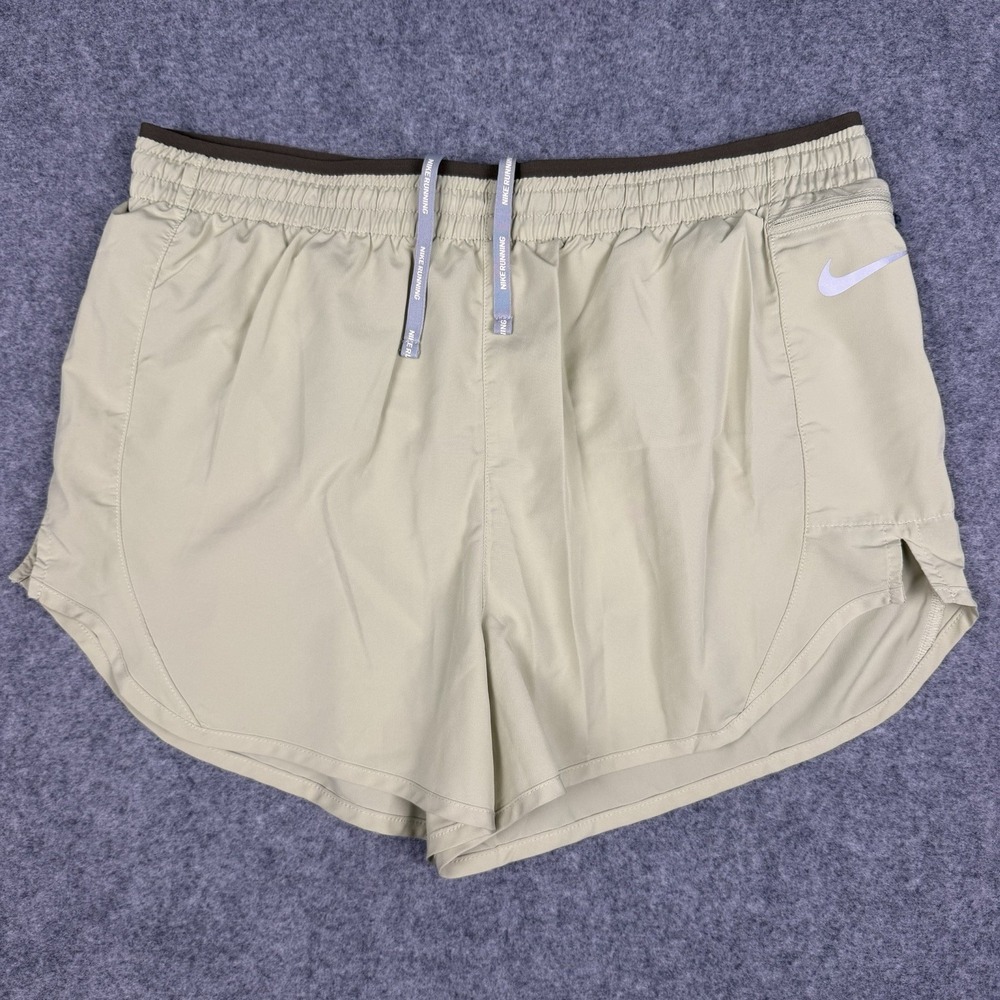 Nike Tempo Luxe Running Shorts 3" Womens Size XL Green Dri-Fit Lined
